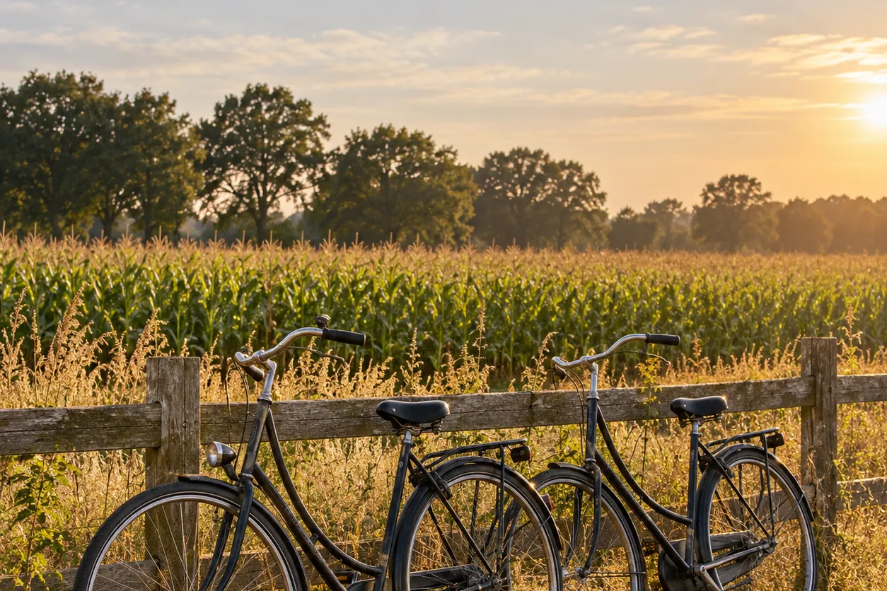 Augustus: fietsen tegen het hek