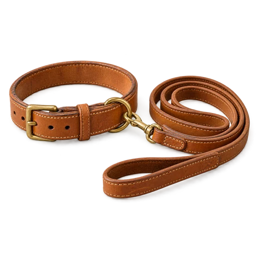 Leren lijn en halsband