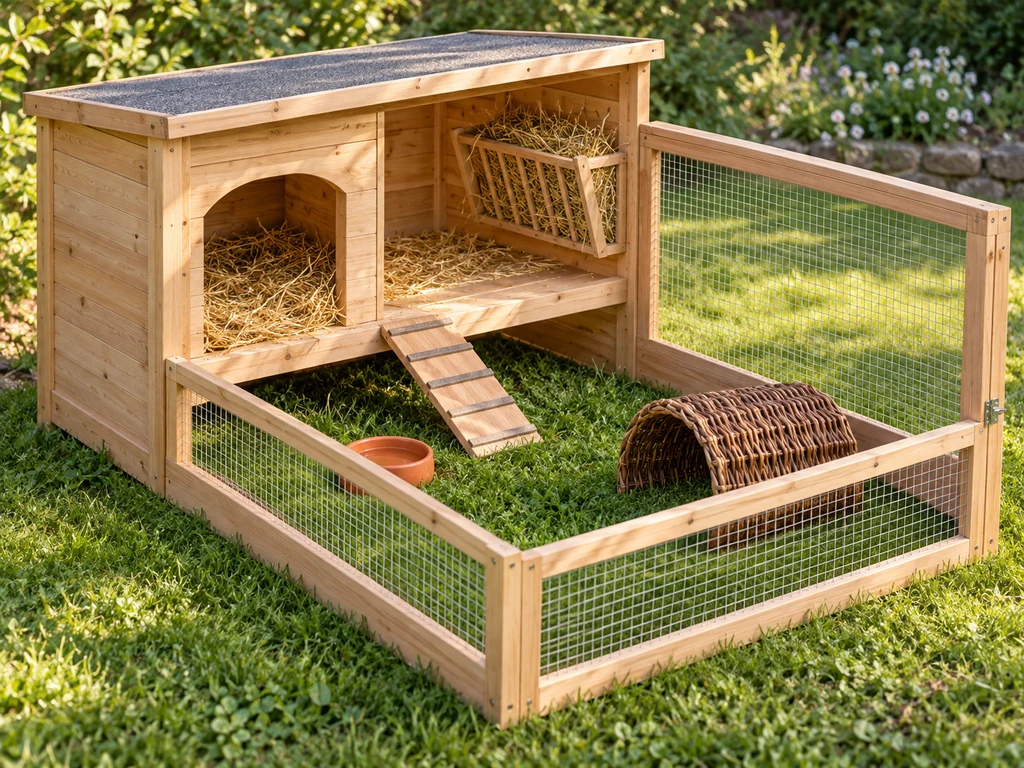 Maquette van verblijf voor konijnen en kleine dieren