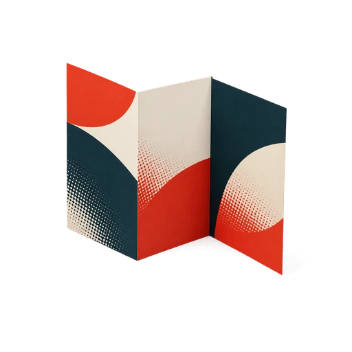 Gevouwen folder met abstracte kleurvlakken