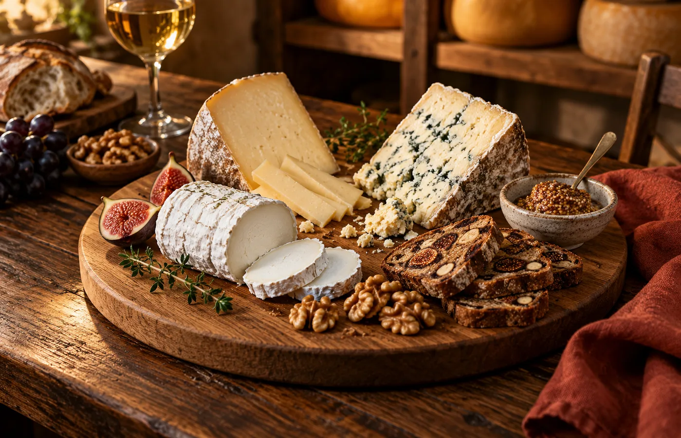 Kaasplank met verschillende smaken