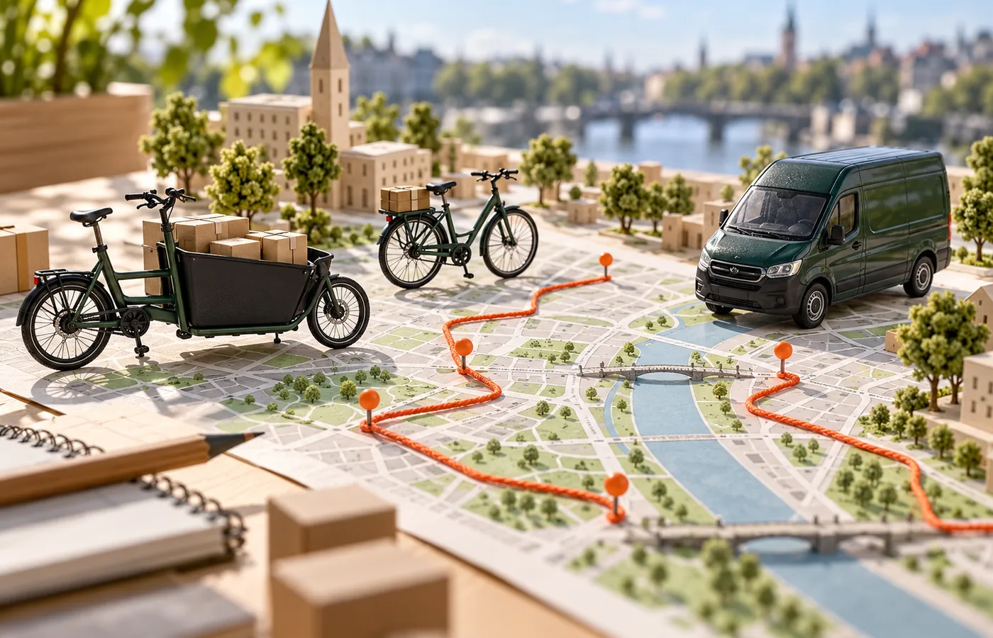 Routeplanning voor een koeriersrit