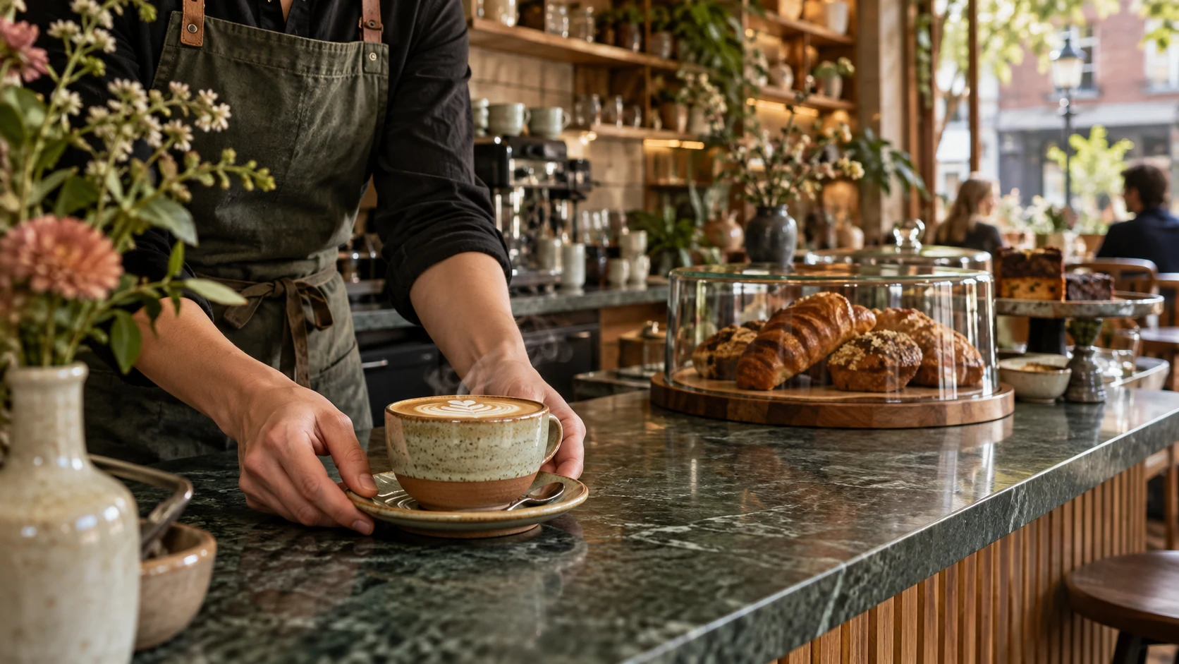 Koffie aan de bar van de lunchroom