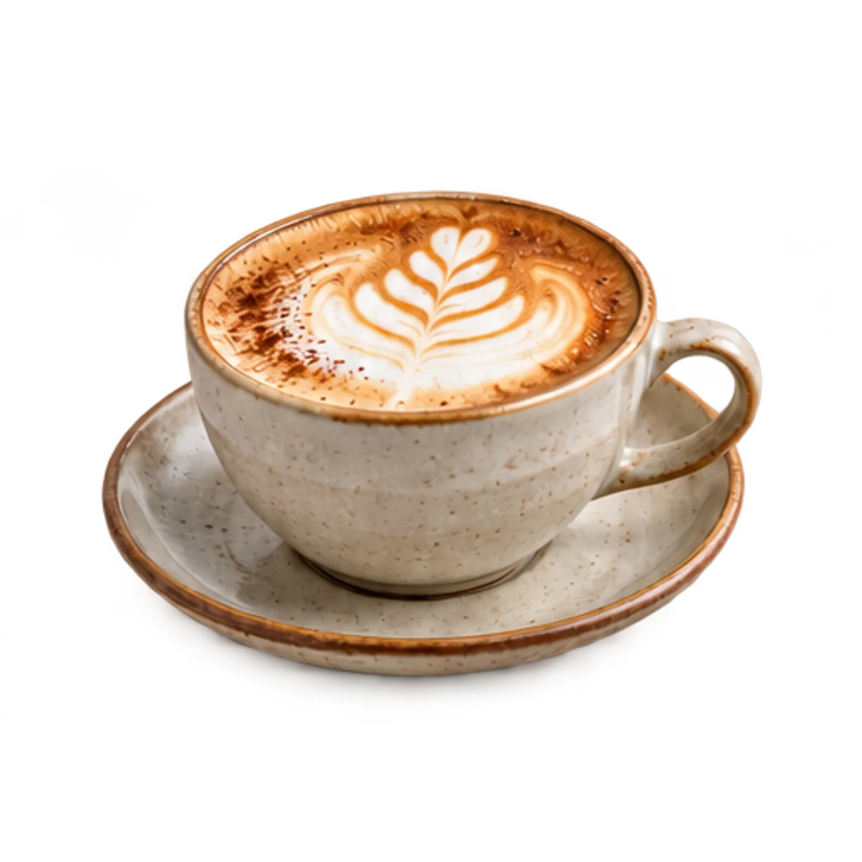 Cappuccino op een schotel