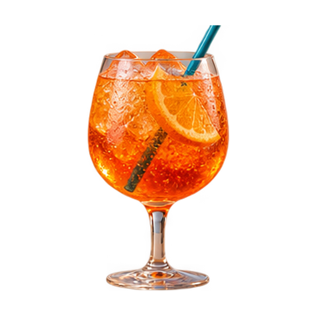 Alcoholvrije spritz met bloedsinaasappel, rozemarijn en veel ijs