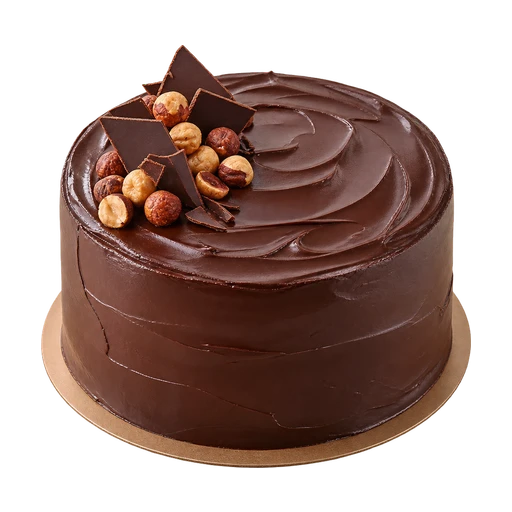 Chocoladetaart met ganache en geroosterde hazelnoten