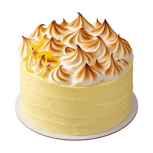 Citroentaart met een kroon van gebrande meringue