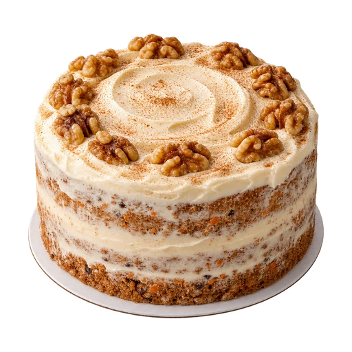 Worteltaart met roomkaasfrosting en walnoten