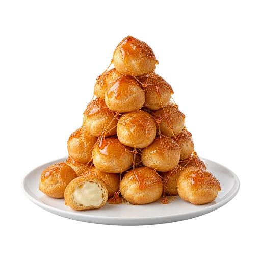 Gestapelde soesjes voor oudjaar
