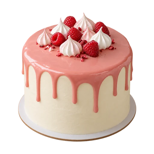 Drip cake met roze glazuur die over de rand loopt
