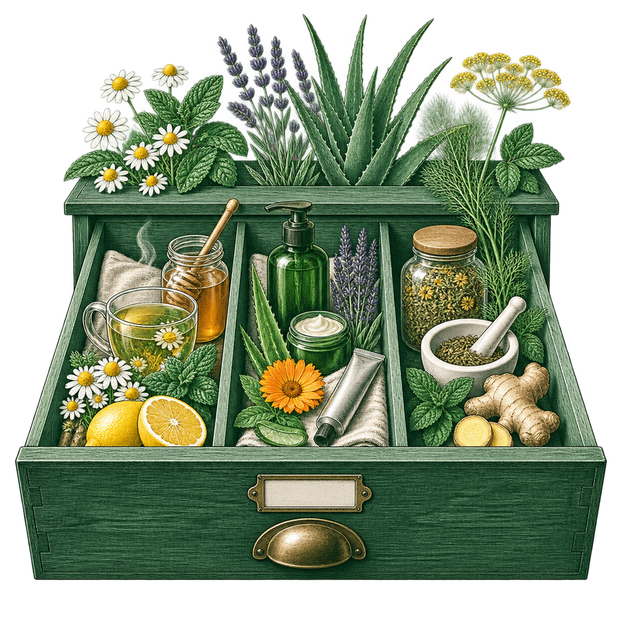De zelfzorglade — vakillustratie voor Apotheek de Vijzel
