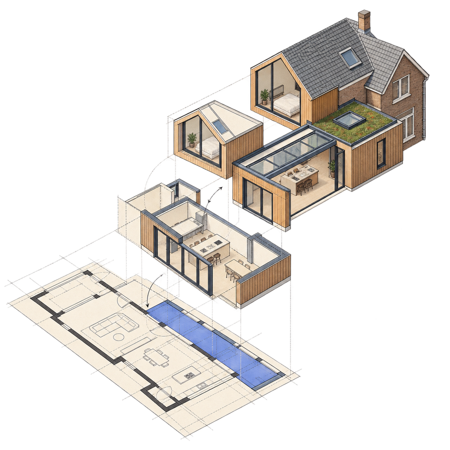 Van schets naar ruimte — vakillustratie voor Studio Schaal