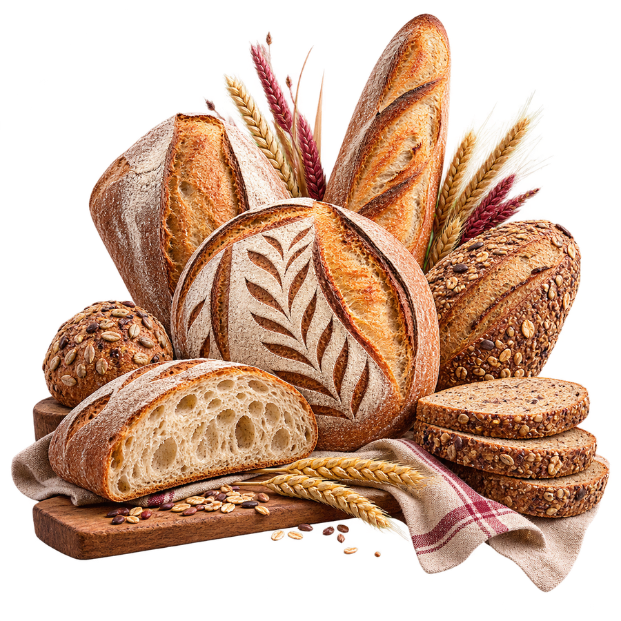 Brood met een eigen karakter — vakillustratie voor Bakkerij Molenaar