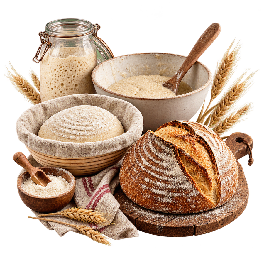 Van desem naar korst — vakillustratie voor Bakkerij Molenaar