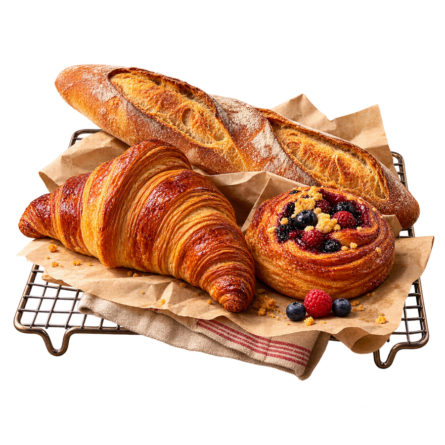 Het eerste rek van de ochtend — vakillustratie voor Bakkerij Molenaar