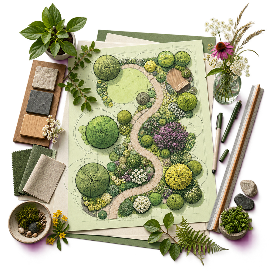 Groei begint op papier — vakillustratie voor Loof & Laan