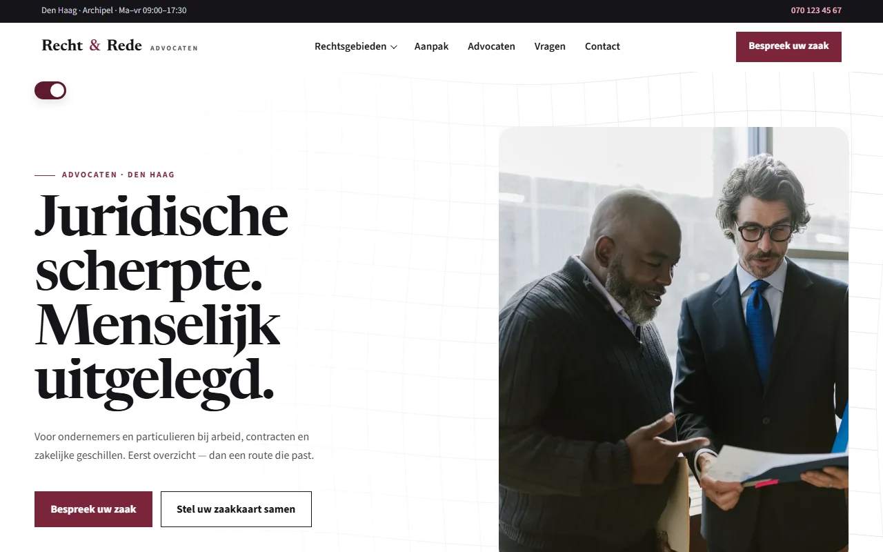 Example website for a law firm