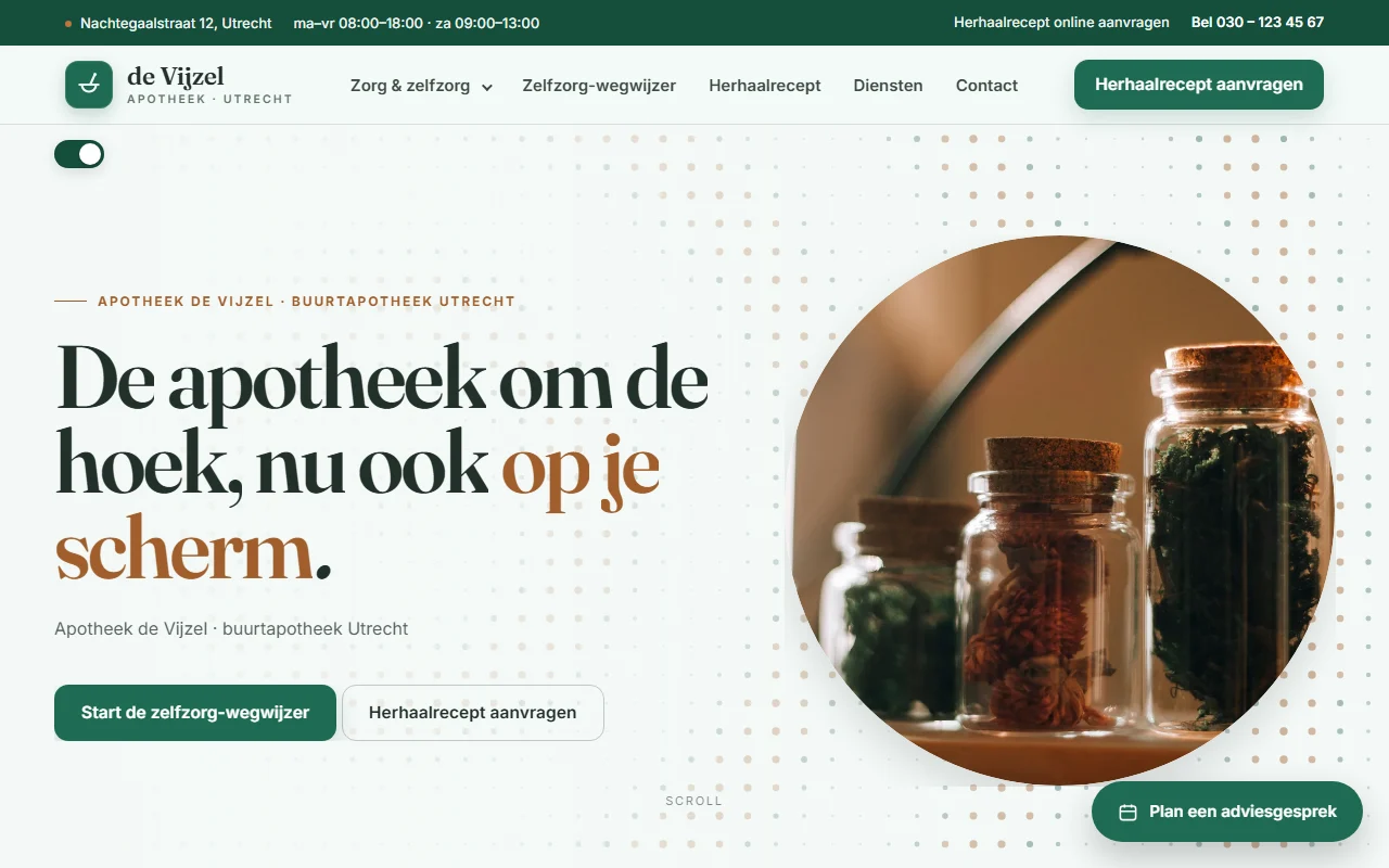 Example website for a pharmacy