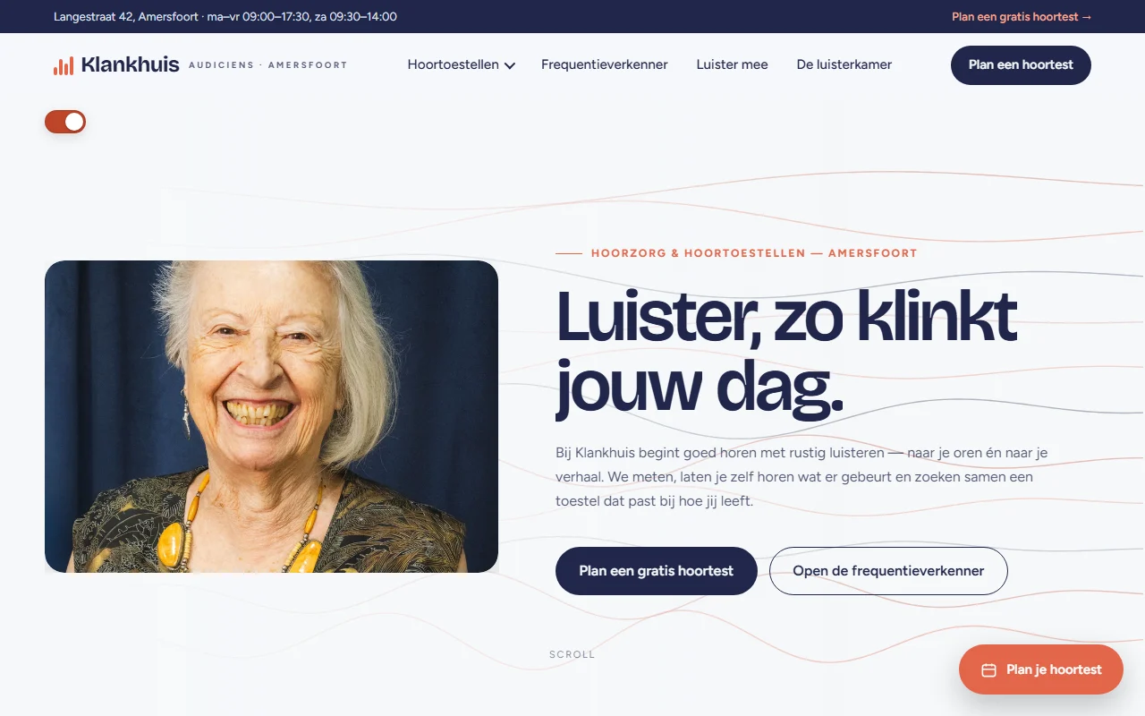 Example website for a hearing specialist