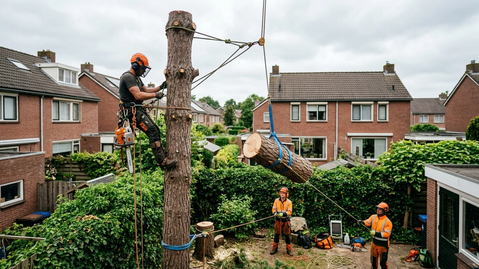 Afvangen spar boven glazen serre in Doorn