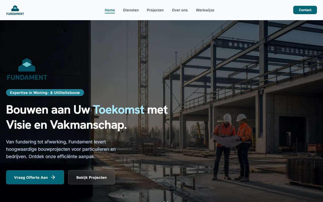 Example website for a construction company