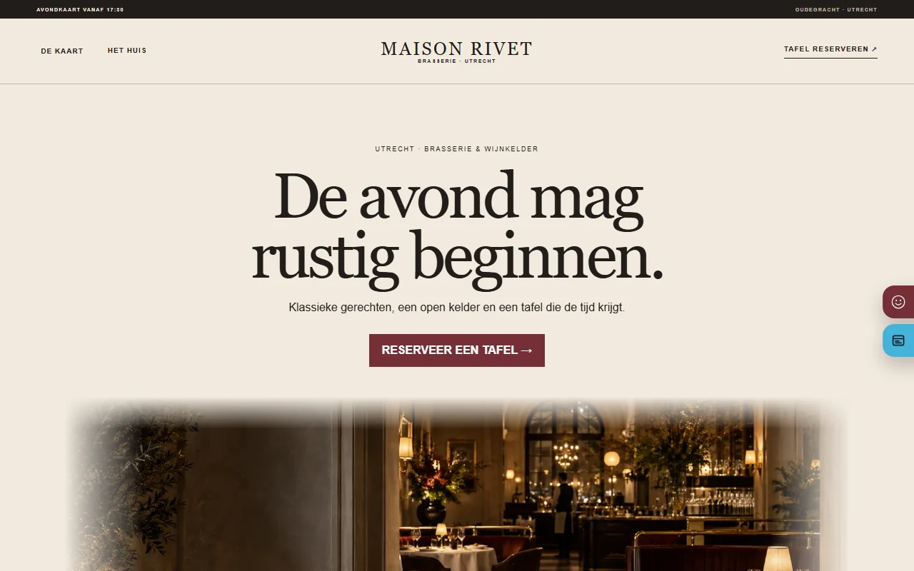 Example website for a brasserie