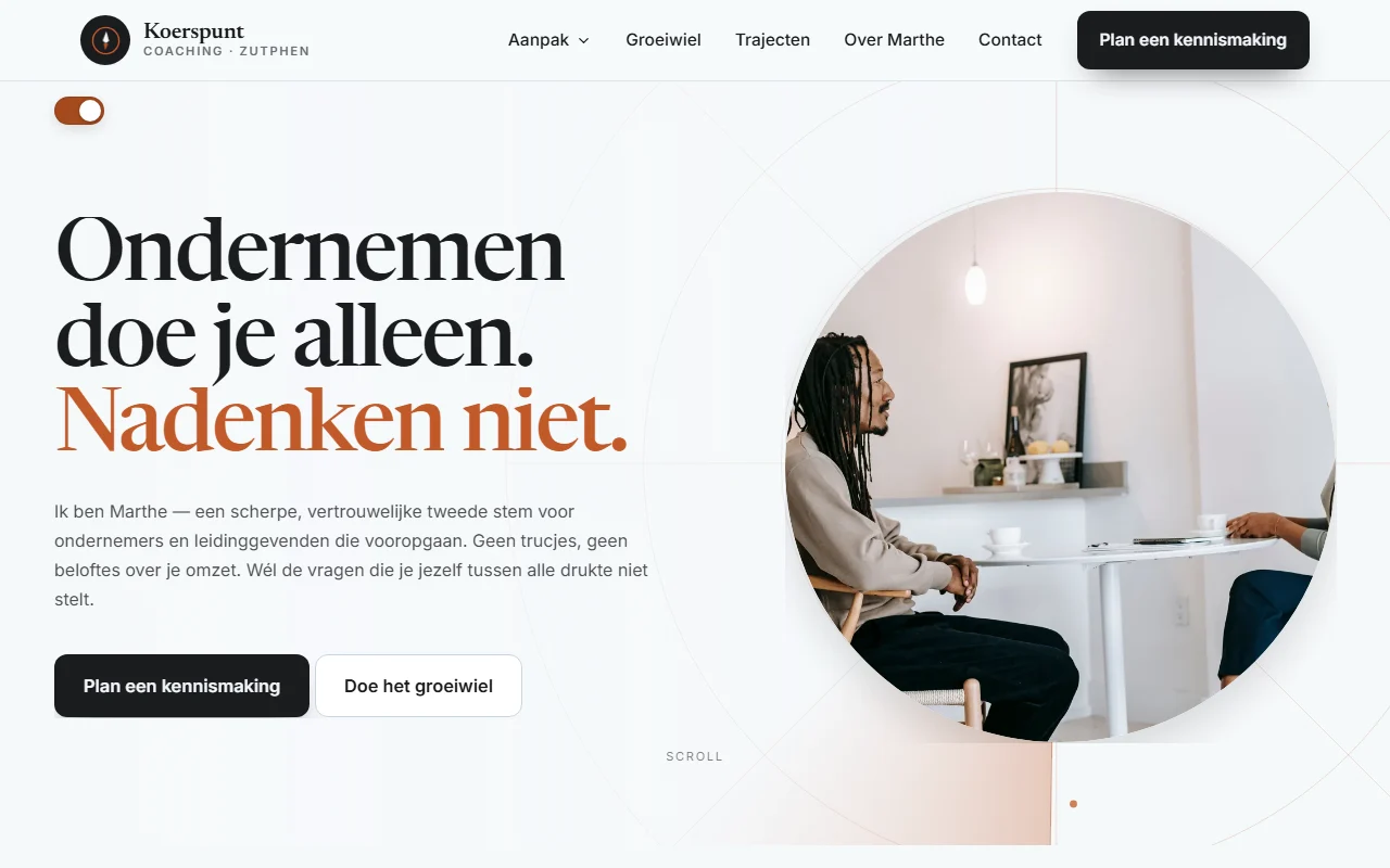Example website for a business coach