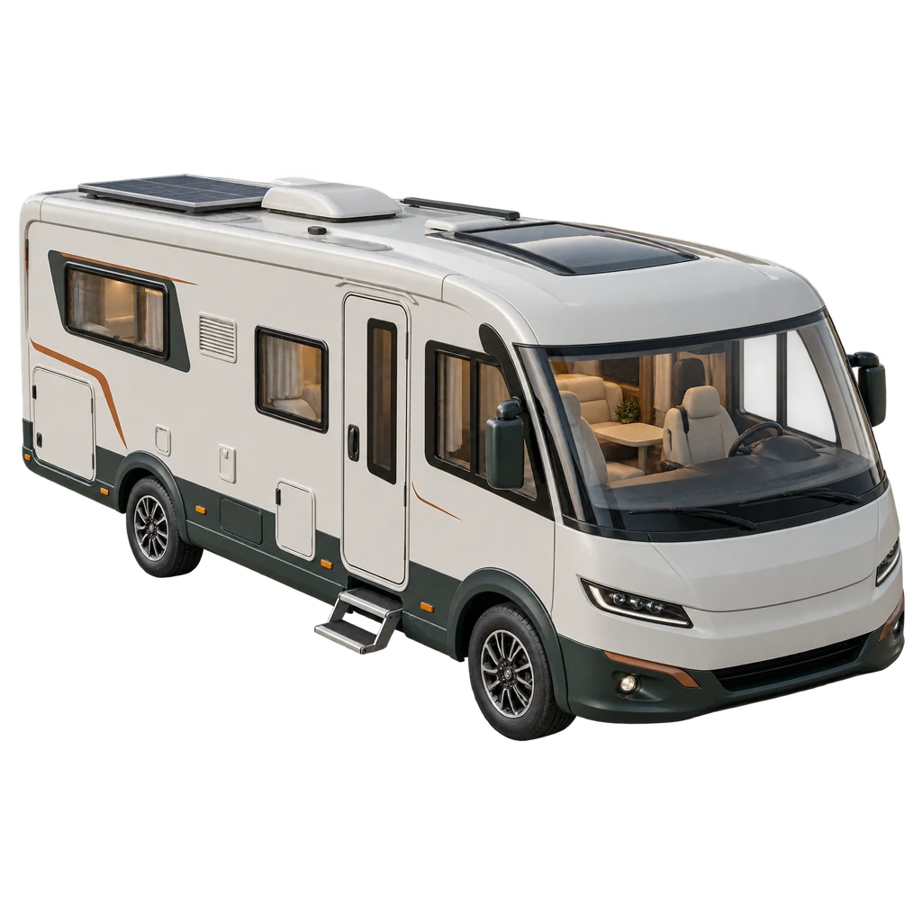 Ongemerkte integraalcamper als schaalmodel