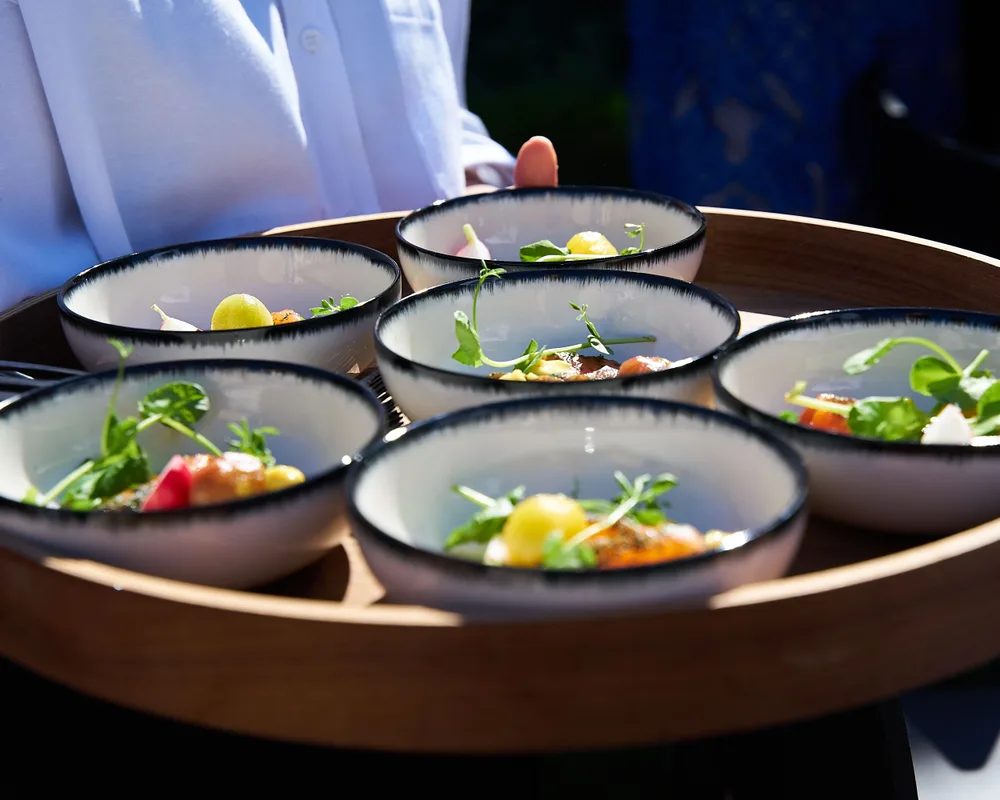 Kleurrijke salade in een schaal