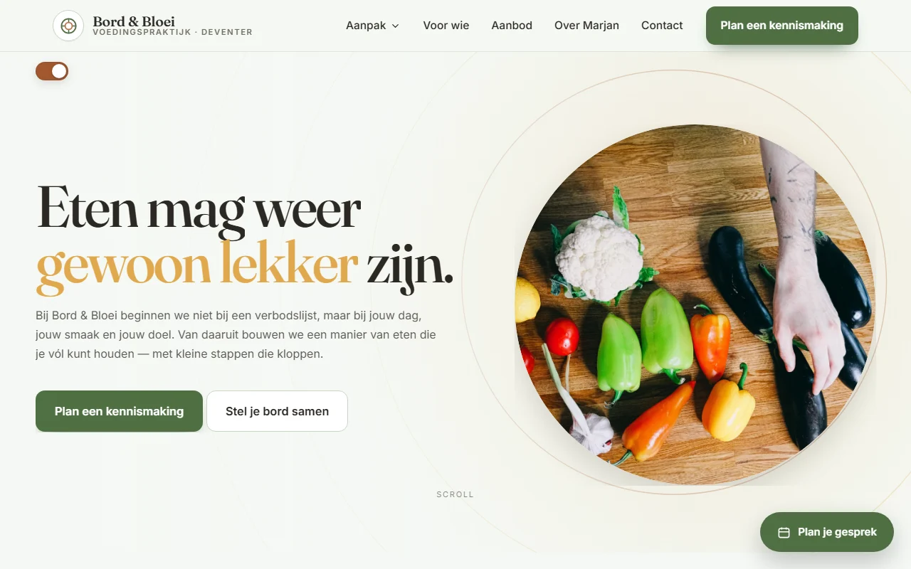 Example website for a dietitian