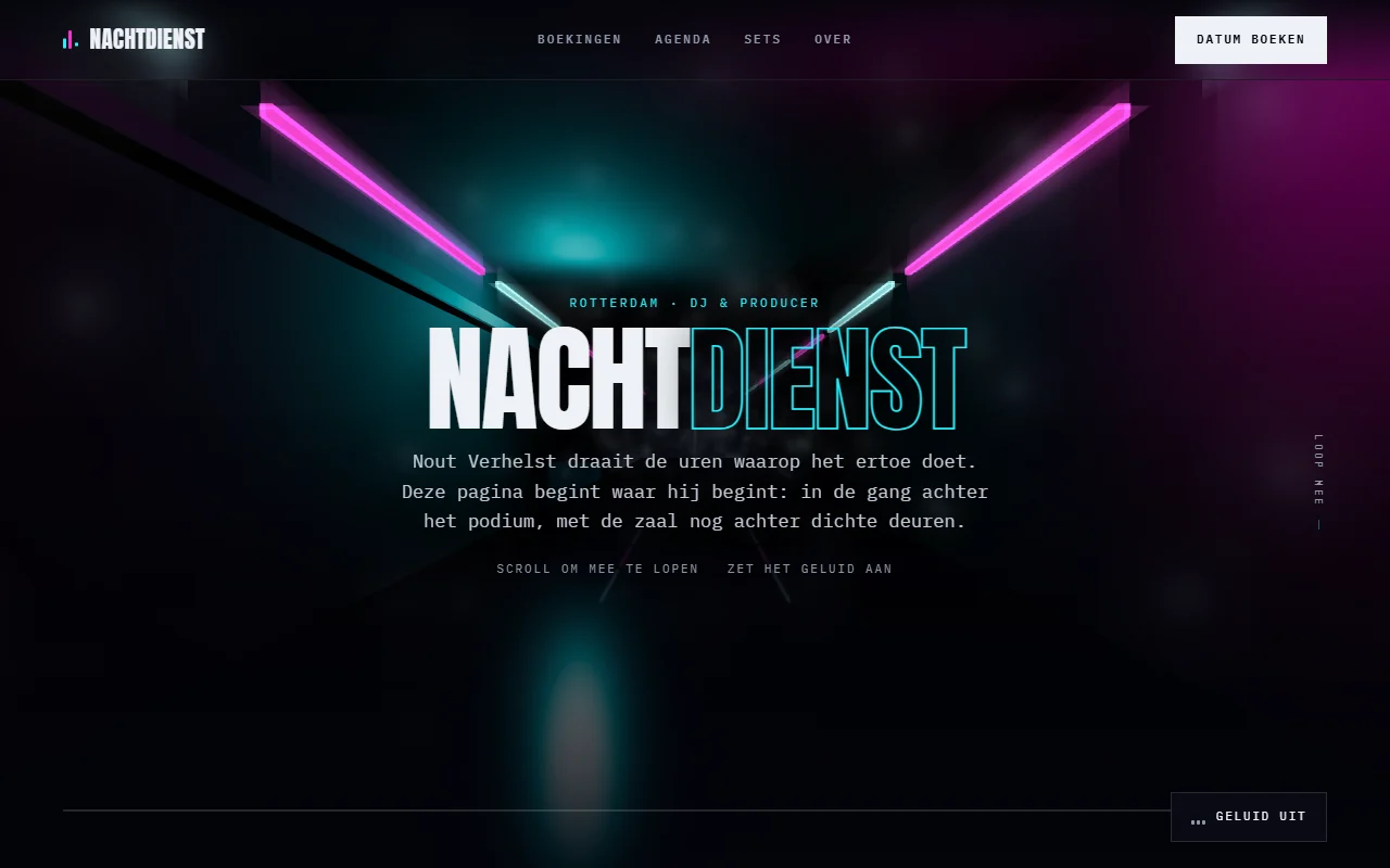 Example website for a DJ