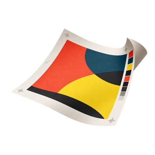 Drukproef met kleurstrook en paskruizen
