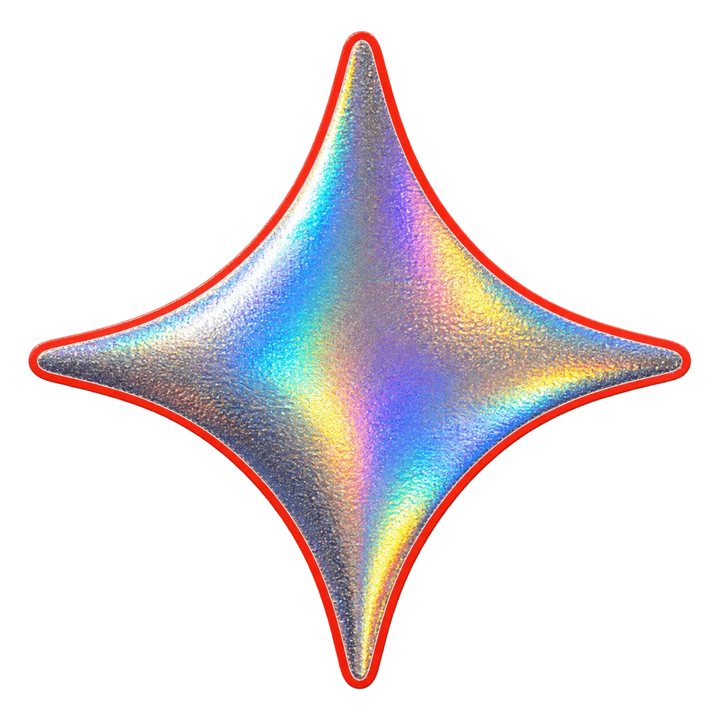 Holografische sticker in vonkvorm