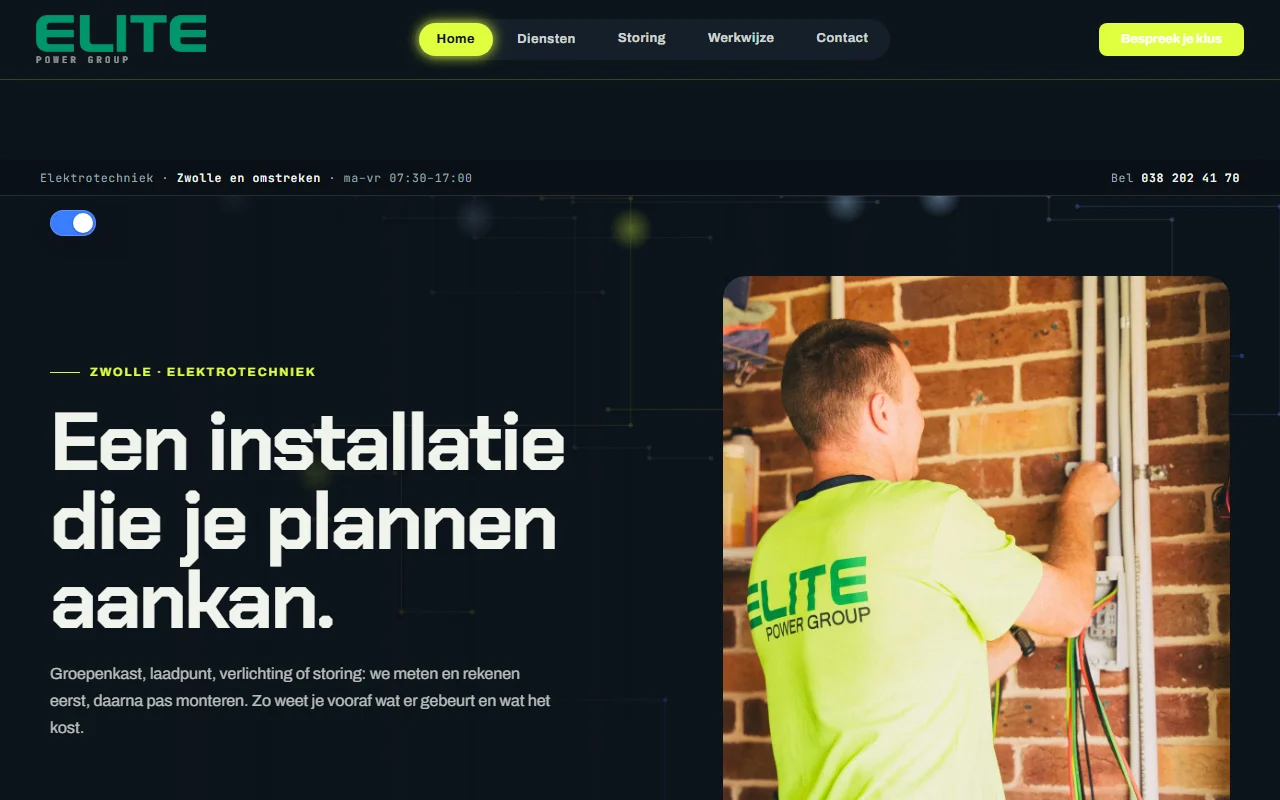 Example website for a electrician