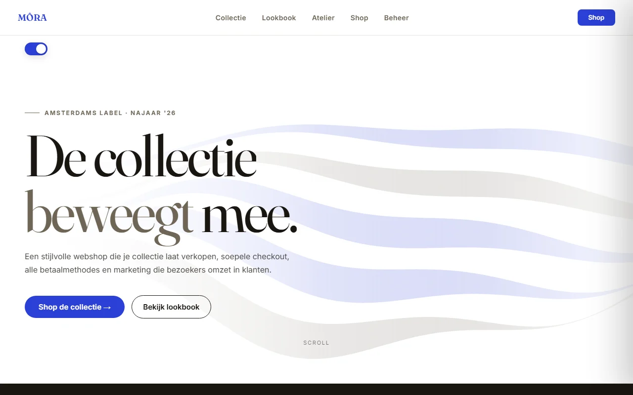 Example website for a fashion & webshop