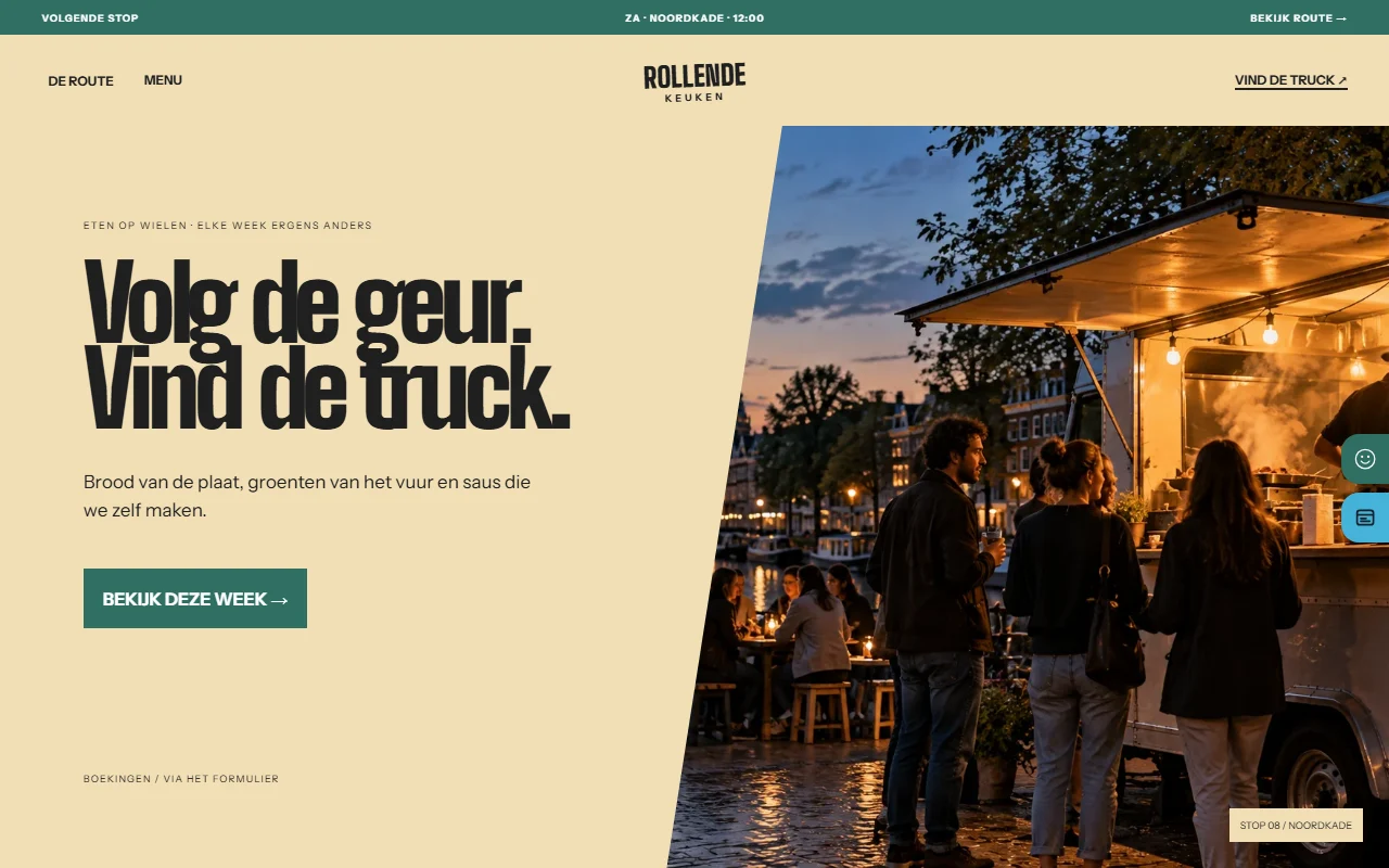 Voorbeeldwebsite voor foodtruck
