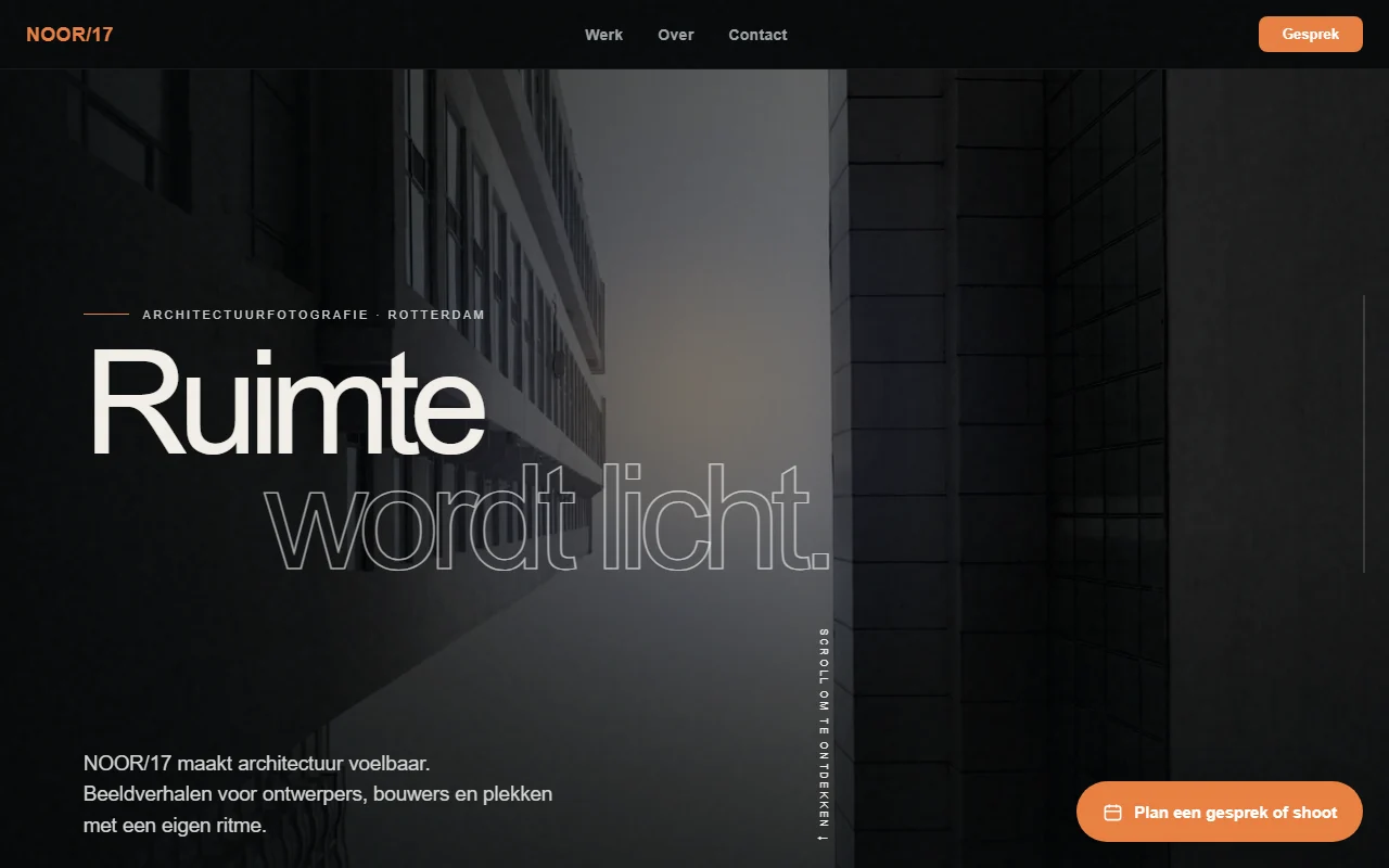 Example website for a photographer