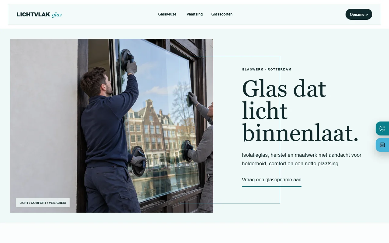 Example website for a glazier