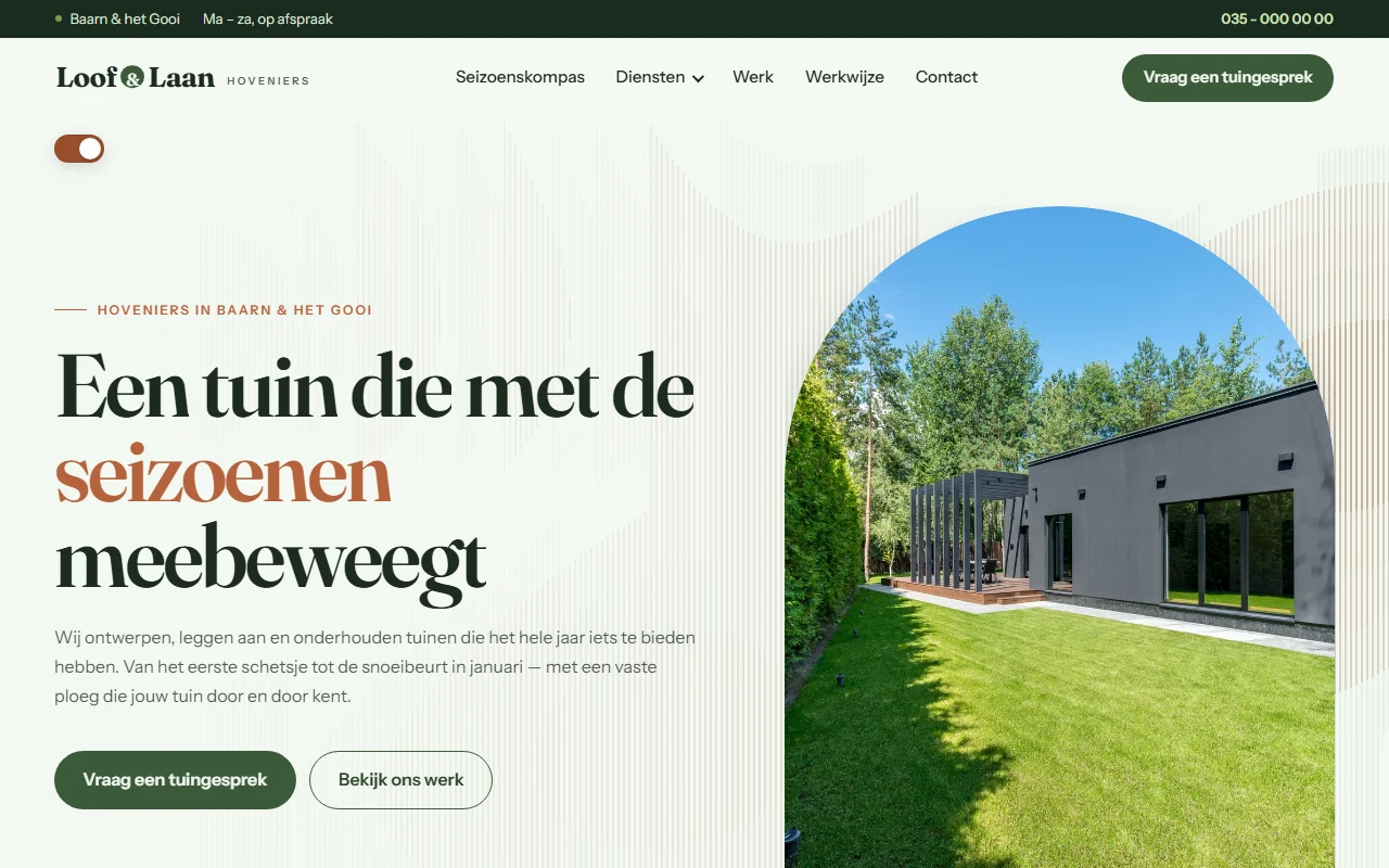Example website for a landscaping company
