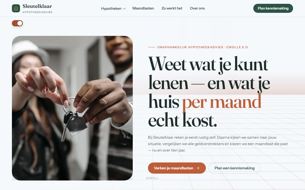 Example website for a mortgage adviser