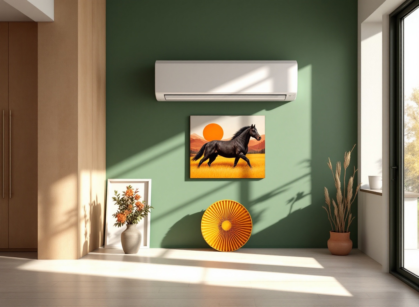 Modern interieur met klimaatinstallatie