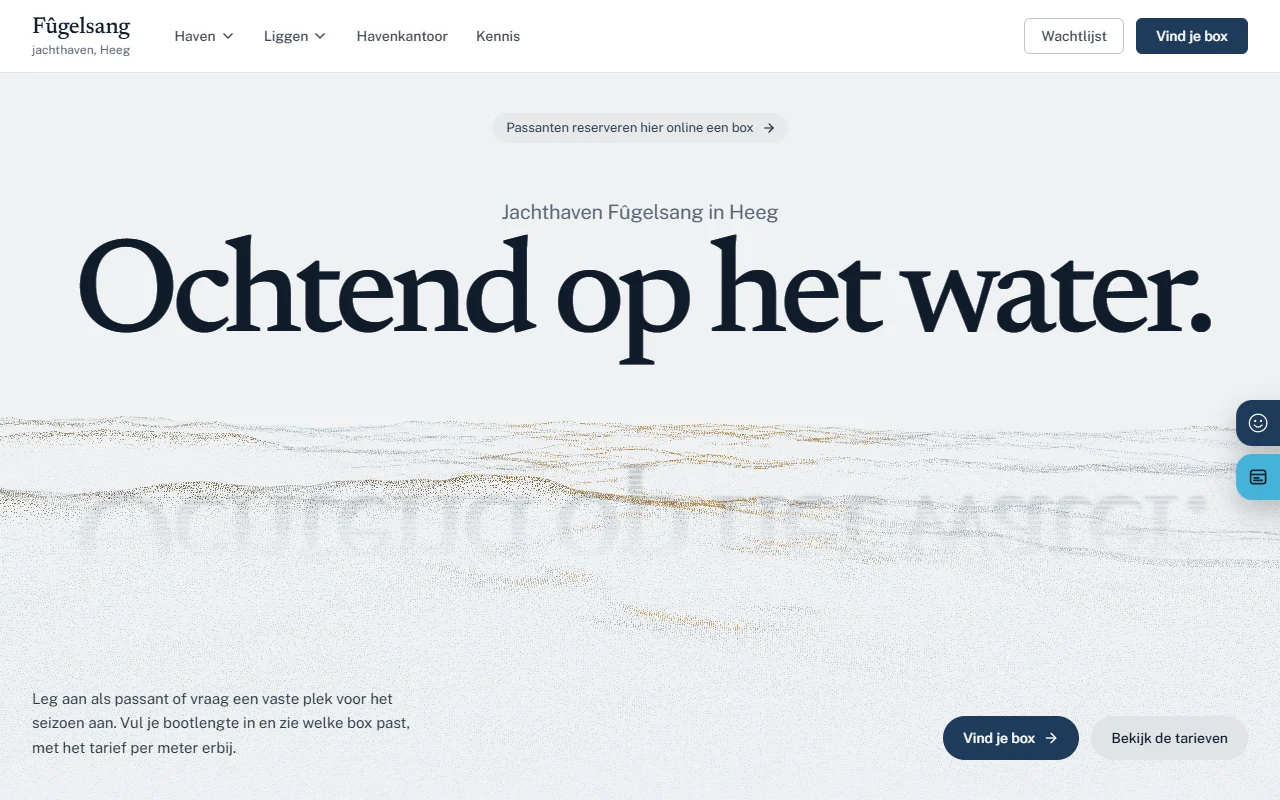 Example website for a marina: Jachthaven Fûgelsang