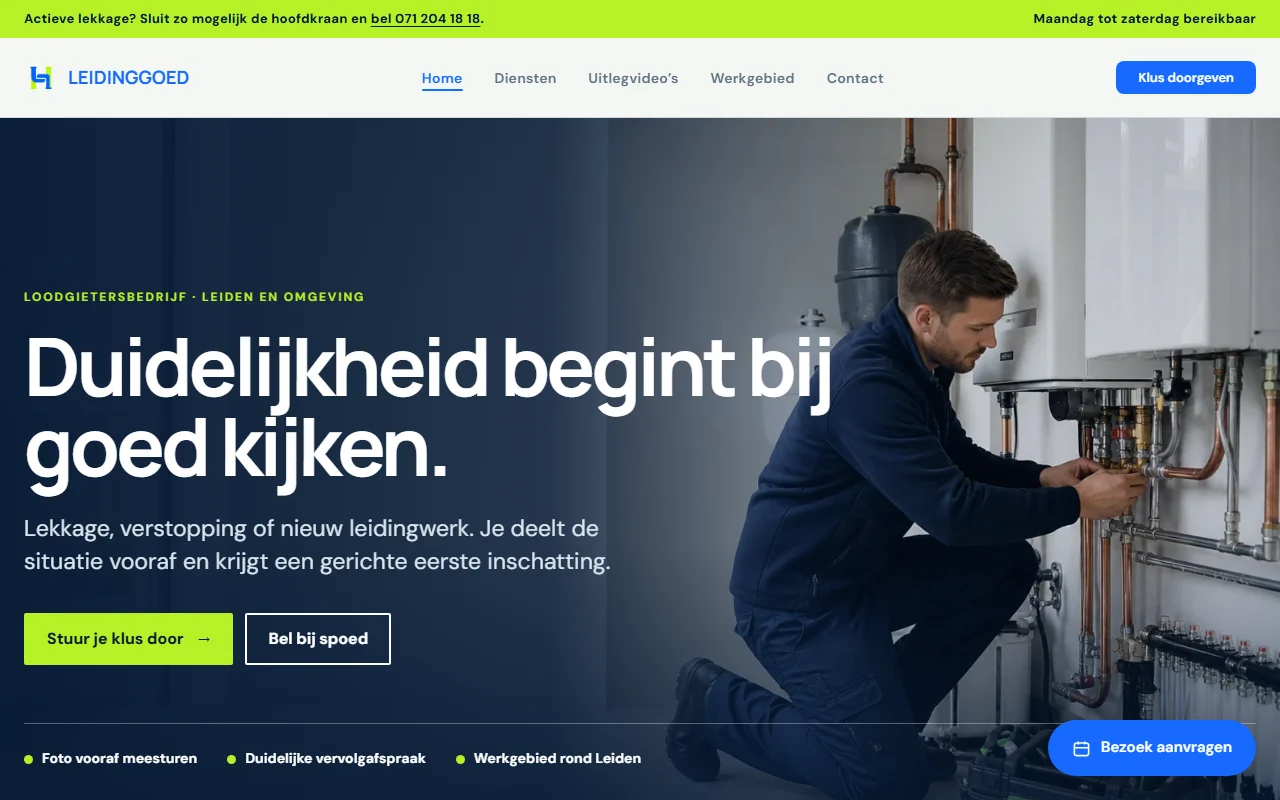 Example website for a plumber