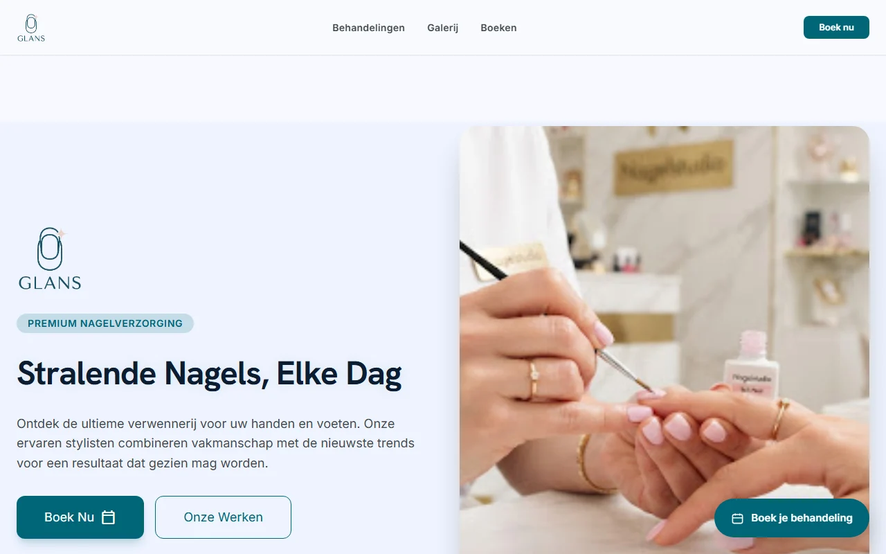 Example website for a nail salon