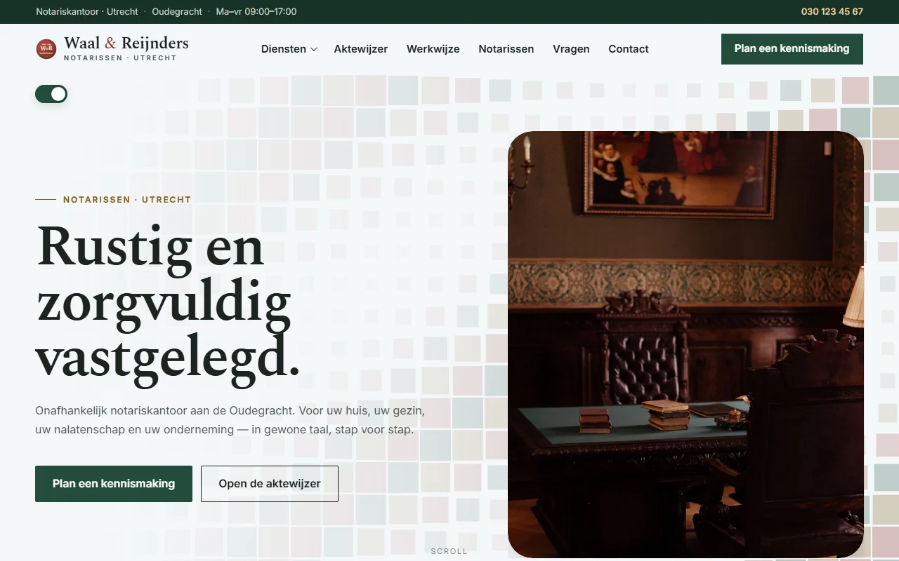 Example website for a notary office