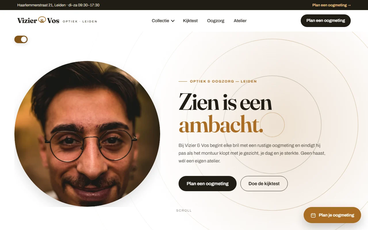 Example website for a optician