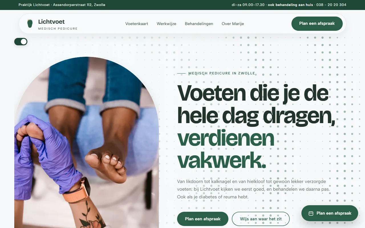 Example website for a pedicure