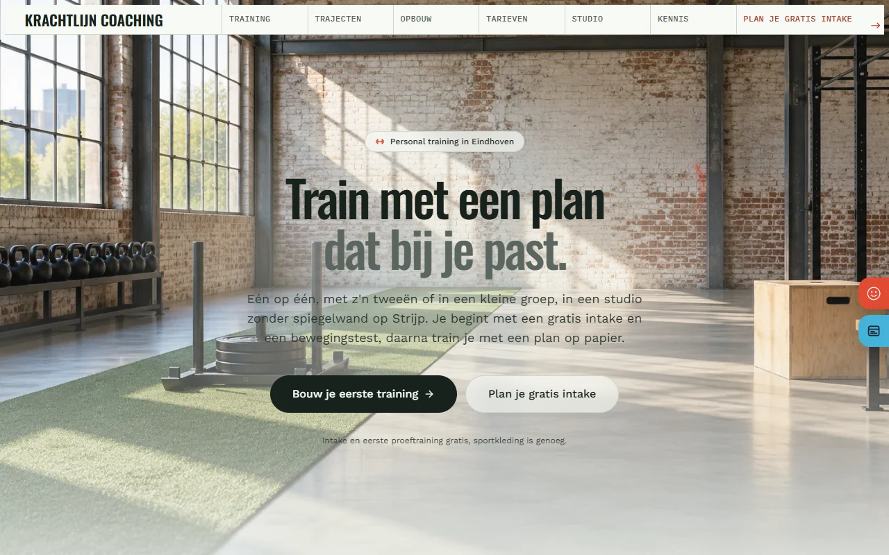 Voorbeeldwebsite voor personal trainer