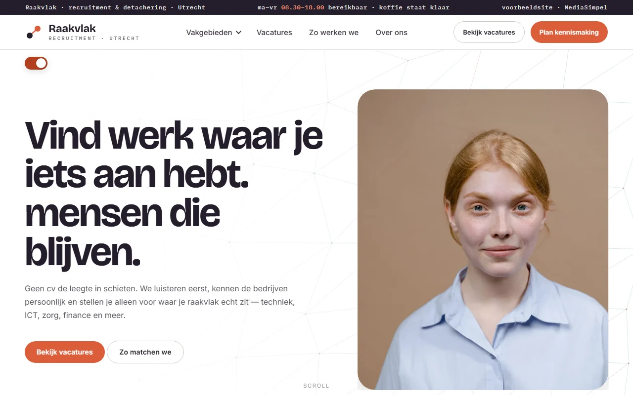 Example website for a recruitment agency