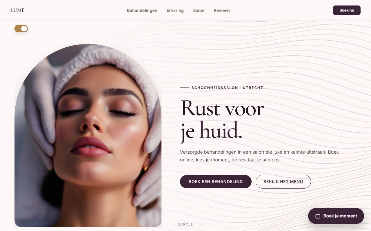 Example website for a beauty salon